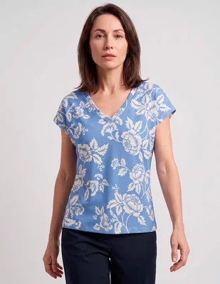 Playera manga corta cuello v para mujer