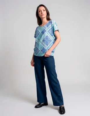 Playera manga corta cuello redondo para mujer