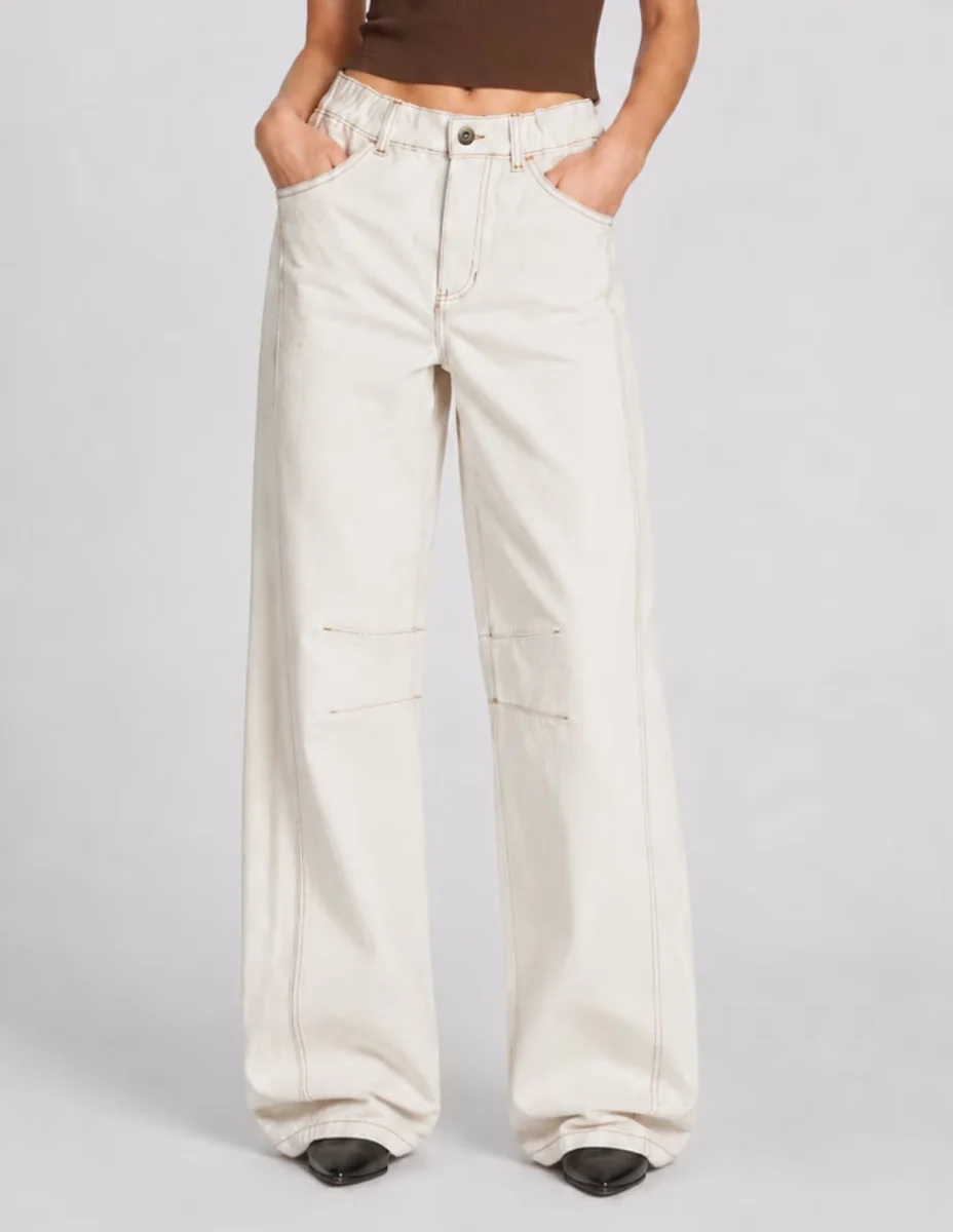 Jeans barrel cintura alta para mujer