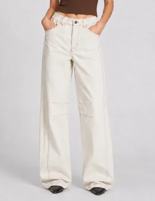 Jeans barrel cintura alta para mujer
