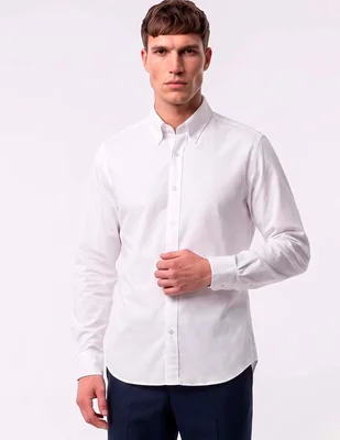 Camisa casual de algodón manga larga para hombre
