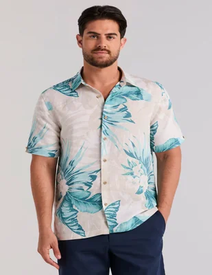 Camisa casual cabvera manga corta para hombre