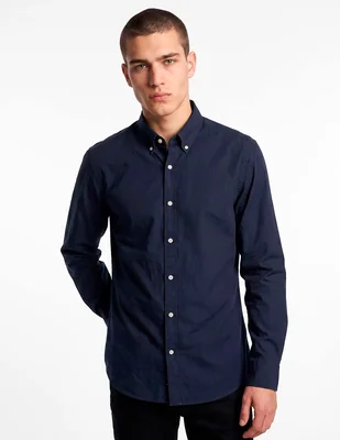 Camisa casual de algodón manga larga para hombre