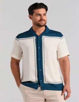 Camisa casual cabvera manga corta para hombre