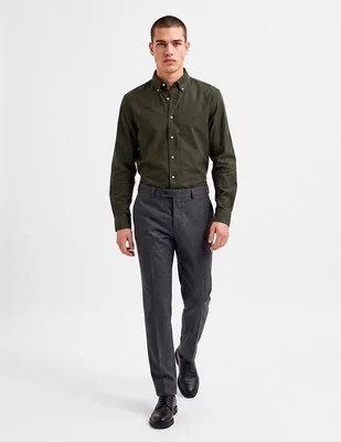 Camisa casual de algodón manga larga para hombre