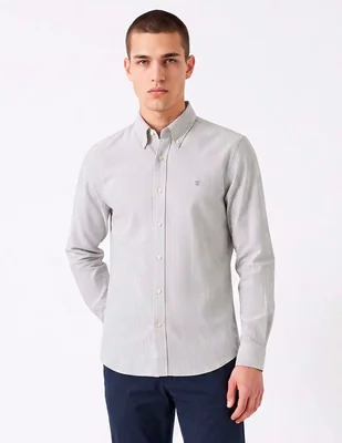 Camisa casual de algodón manga larga para hombre