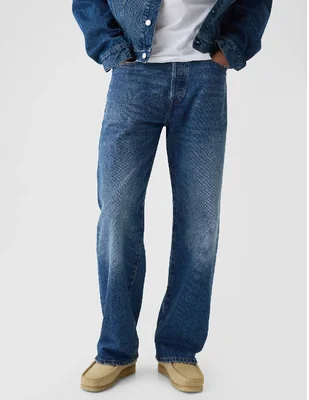 Jeans loose lavado stone wash para hombre