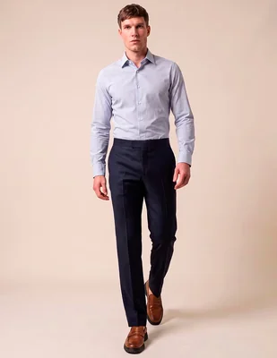 Pantalón de vestir slim de algodón para hombre