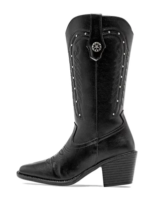 Bota cowboy media pierna para mujer