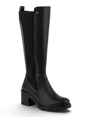 Bota chelsea abajo de la rodilla charlotte black para mujer