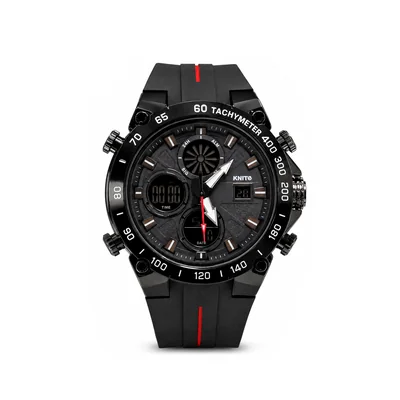 Reloj Hombre Knite Titan Chrono Black Cronografo Deportivo