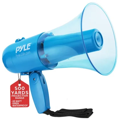 Megáfono Pyle 30W Recargable Portátil Azul