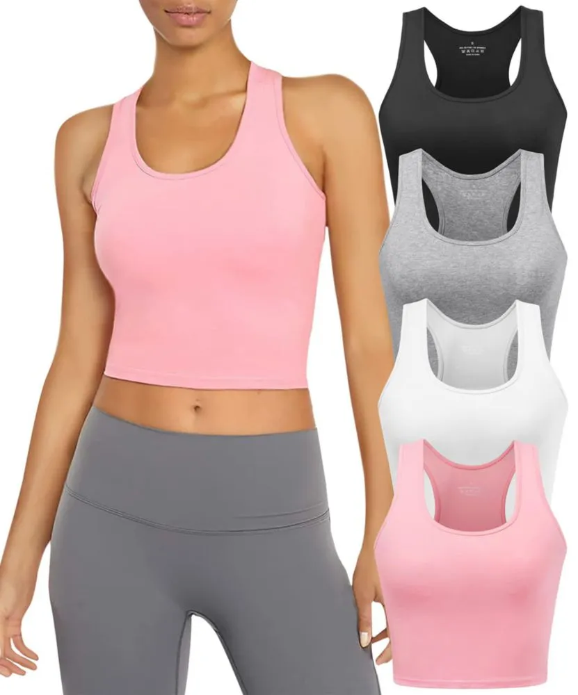 Top corto sin mangas Joviren pack de 4 de algodón y spandex