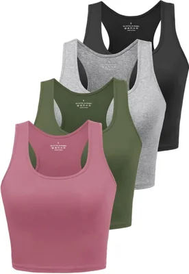 Joviren Top Crop Pack de 4 Algodón‑Elastano
