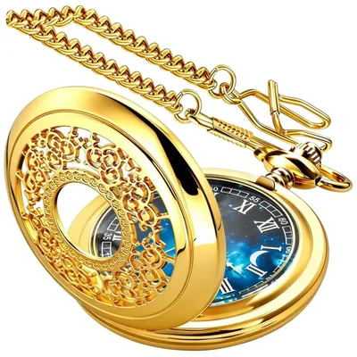 Reloj de bolsillo Tiong 45 cm Estrella azul con números romanos
