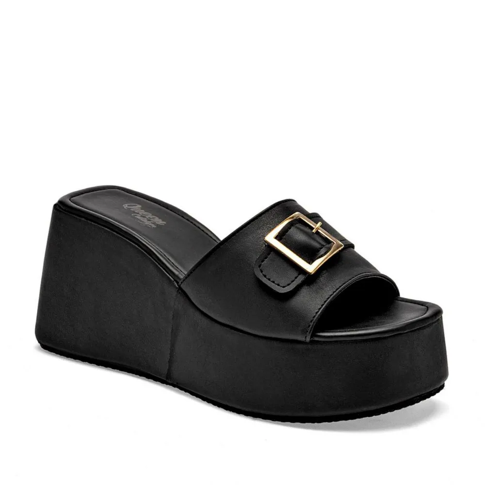 Queen sandalia plataforma para mujer negro cod 140784-E