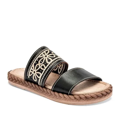 Mora Tierra sandalia artesanal piel para mujer negro cod 140918-E