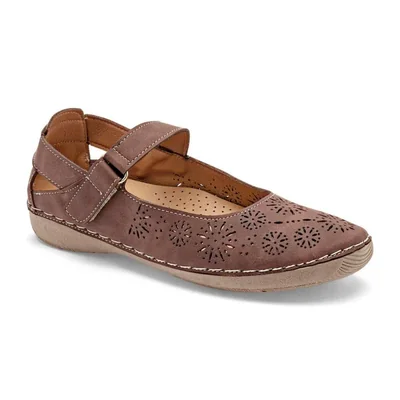 Mora Tierra flat para mujer café cod 147302-E