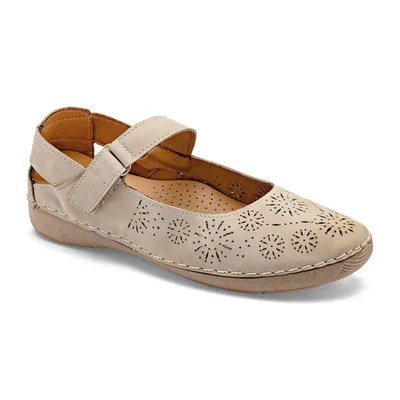 Mora Tierra flat para mujer beige cod 147301-E