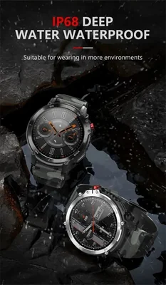 Smartwatch Táctico IP68 Deep Water Waterproof con correa camuflaje