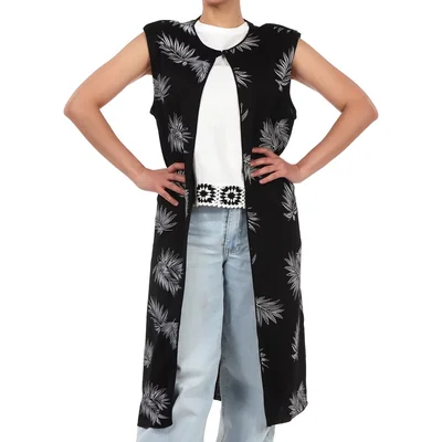 Chaleco Largo Estampado Casual Arqueology para Mujer