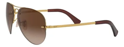 Anteojos Lentes de Sol Ray Ban Aviator RB3449 00113 59-14 Degrade dorado/marrón