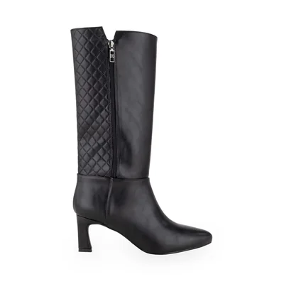 Bota Alta Puntual Cloe Negro con Lateral Acolchado y Cierre para Mujer