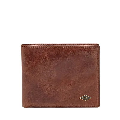 Cartera Fossil Ml3729201 Color Marrón Oscuro De Piel Para Hombre