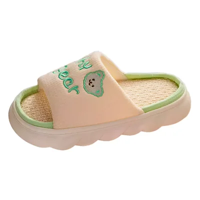 Sandalia Para Mujer Lino Suave Y Cómodas, Pantuflas