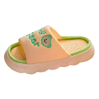 Sandalia Para Mujer Lino Suave Y Cómodas, Pantuflas
