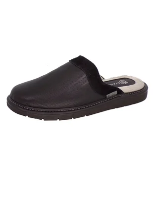 Pantuflas de Piel Salto de Cama para Hombre Stahl 4750 color Negro