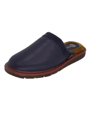 Pantuflas de Piel Salto de Cama para Hombre Stahl 4750 color Azul