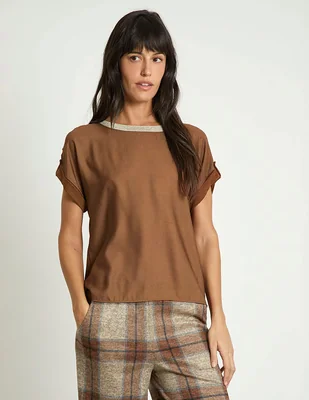 Blusa manga corta para mujer