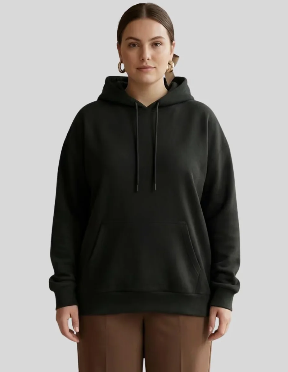 Sudadera con capucha y bolsa para mujer