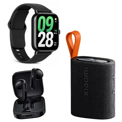 Xiaomi Watch 5 Active Negra con Bocina Xiaomi Sound Pocket y Xiaomi Buds 6 Active