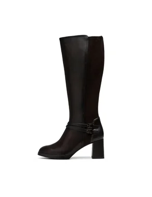Bota abajo de la rodilla de piel para mujer