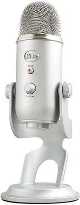Micrófono reacondicionado Blue Yeti USB para grabación y transmisión - plateado