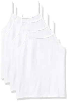 Cami Hanes pack de 4 de algodón elástico blanco