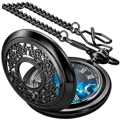Reloj de Bolsillo Tiong 45 mm Números Romanos Azul Estrellado