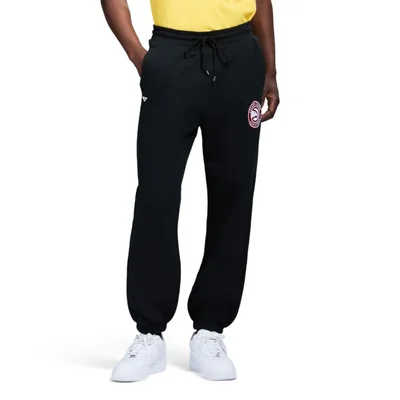 Pantalón jogger GAME 7 Atlanta Hawks para hombre negro de felpa