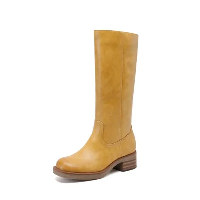 BOTAS DREAM PAIRS De Mujer Hasta La Rodilla Amarillas con Tacón de 45 cm