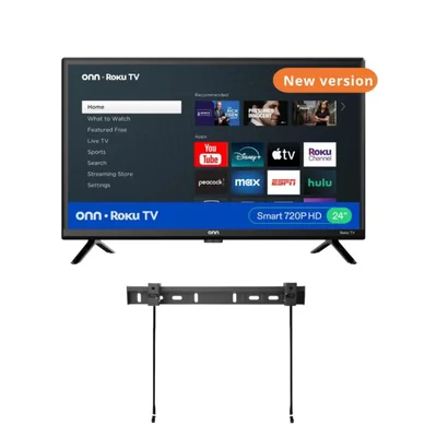 Smart TV ONN HD 720p Class Roku de 24 pulgadas con Wi-Fi y soporte de pared