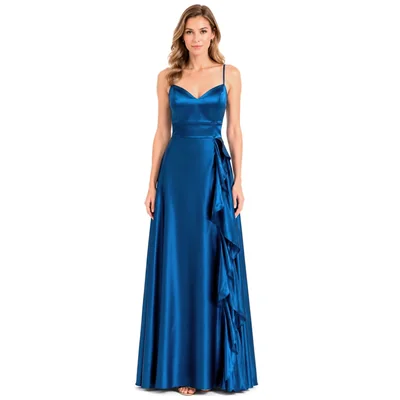 Vestido de Fiesta Largo Liso Eva Brazzi para Mujer