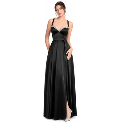 Vestido de Fiesta Largo Liso Eva Brazzi para Mujer