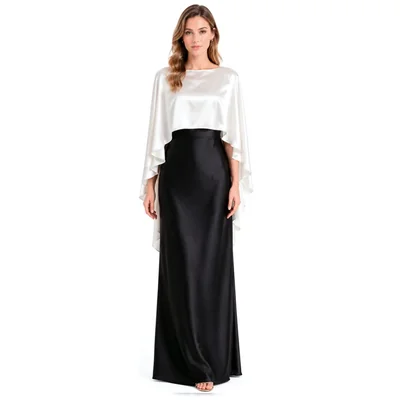 Vestido de Fiesta Largo con Detalle de Capa Eva Brazzi para Mujer