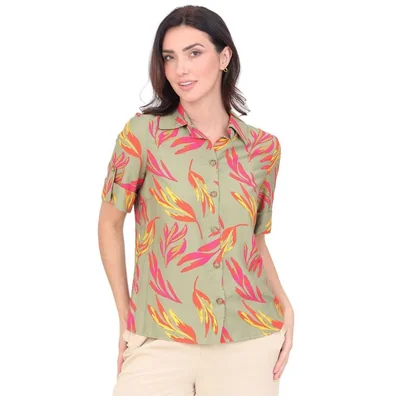 Blusa Cuello Camisero Duplan para Mujer