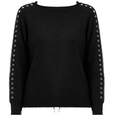 Suéter Cuello Redodno Piedra en Mangas Uk para Mujer