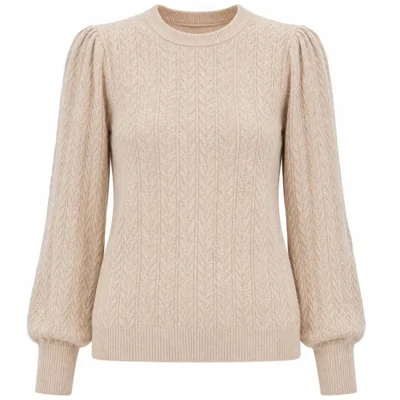 Suerter Cuello Redondo Manga Abultada Uk para Mujer