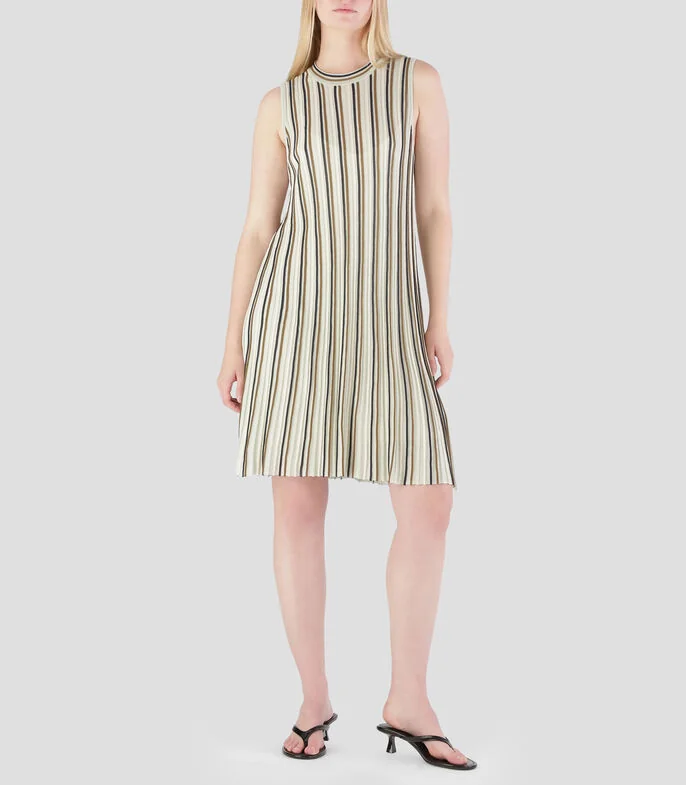 Vestido corto a rayas Mujer
