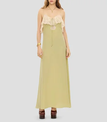 Vestido largo liso Mujer
